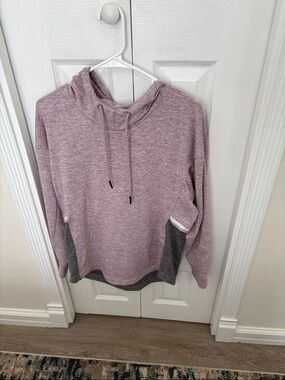 Heathered Mauve-Pink & Gray Pullover Hoodie